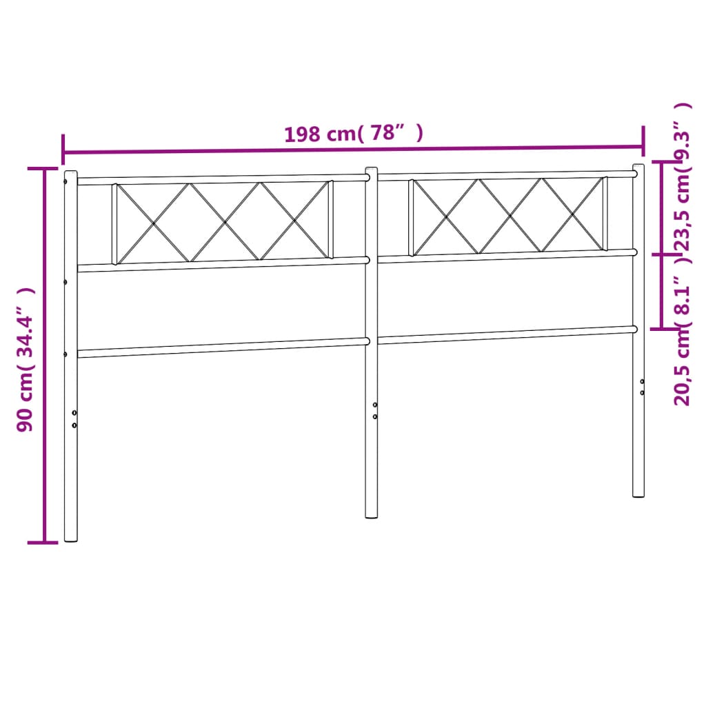 Tête de lit 200 cm en métal