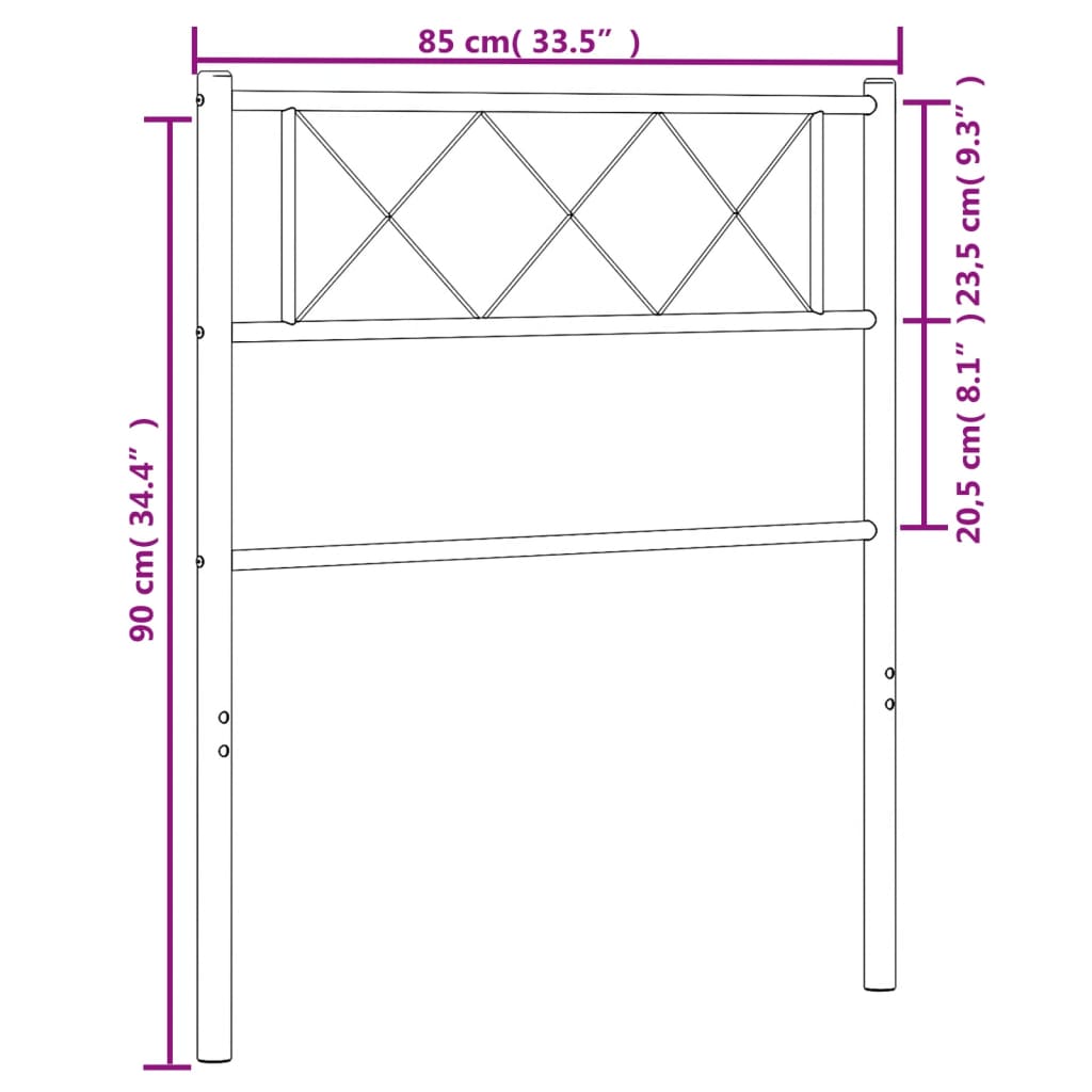 Tête de lit 200 cm en métal