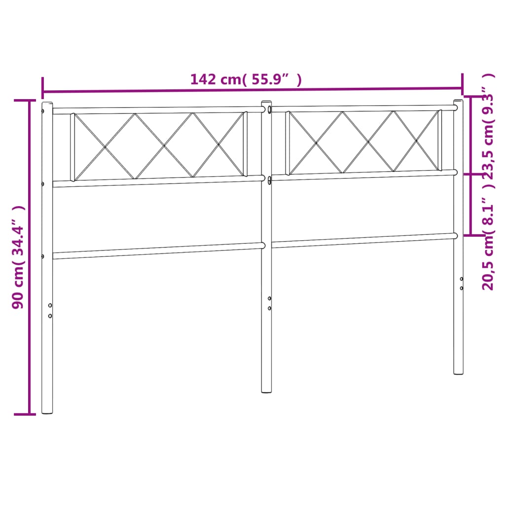 Tête de lit 200 cm en métal