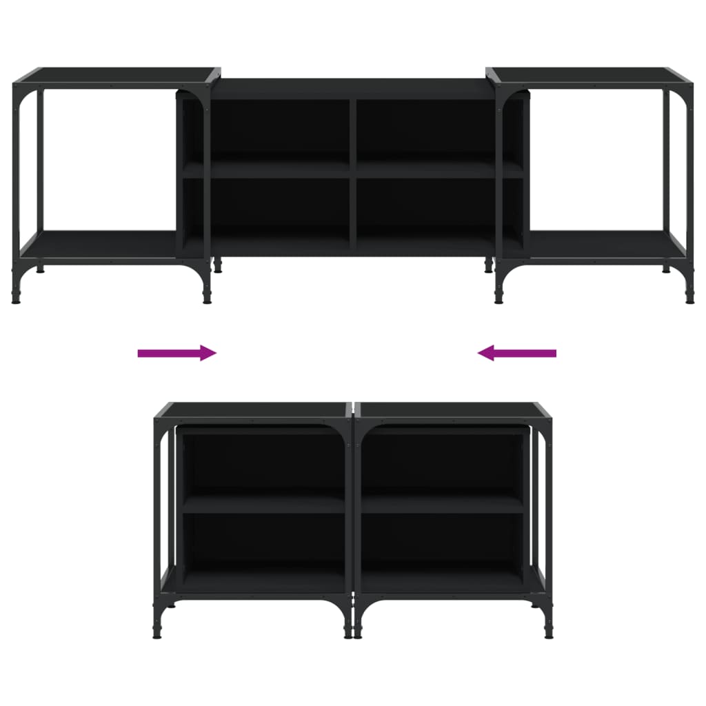 Meuble TV 153x37x50 cm en bois travaillé