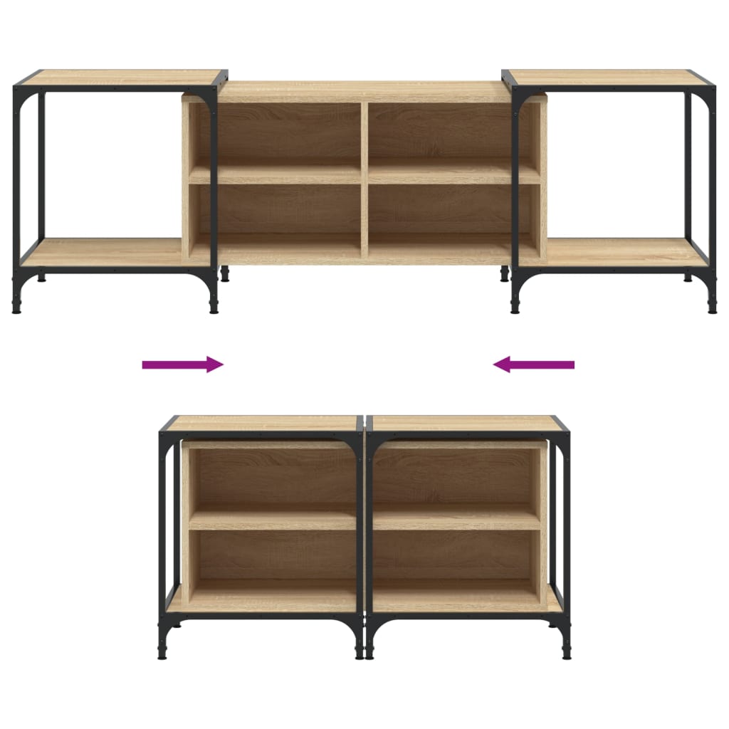 Meuble TV 153x37x50 cm en bois travaillé