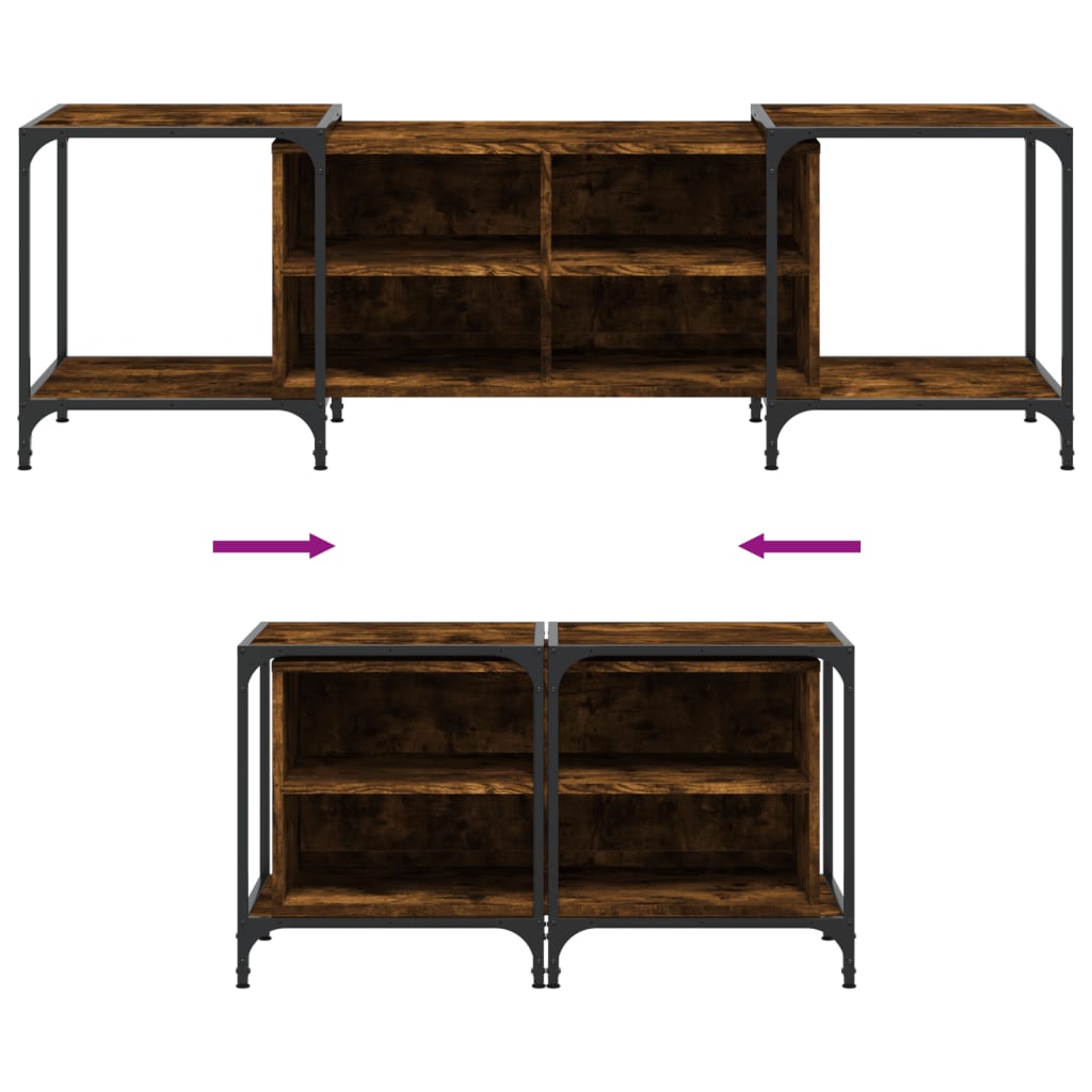 Meuble TV 153x37x50 cm en bois travaillé