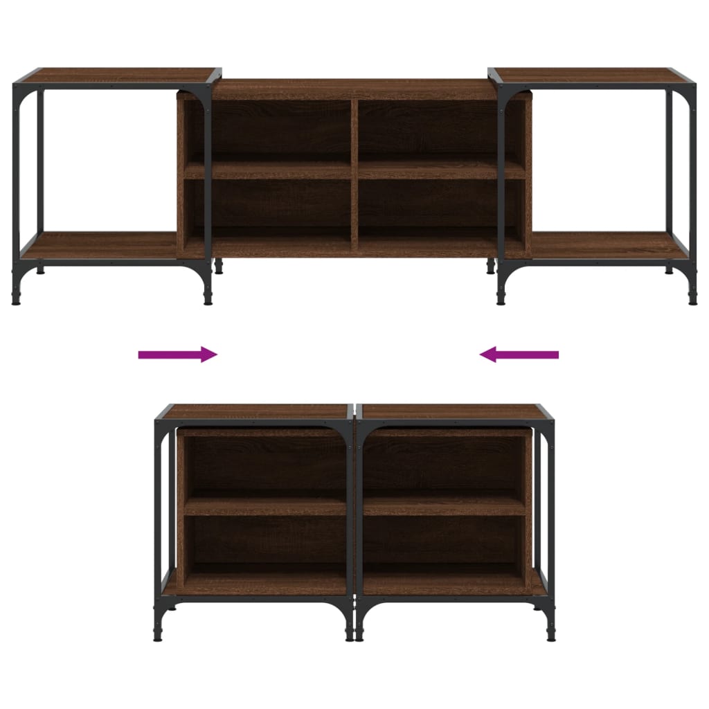 Meuble TV 153x37x50 cm en bois travaillé