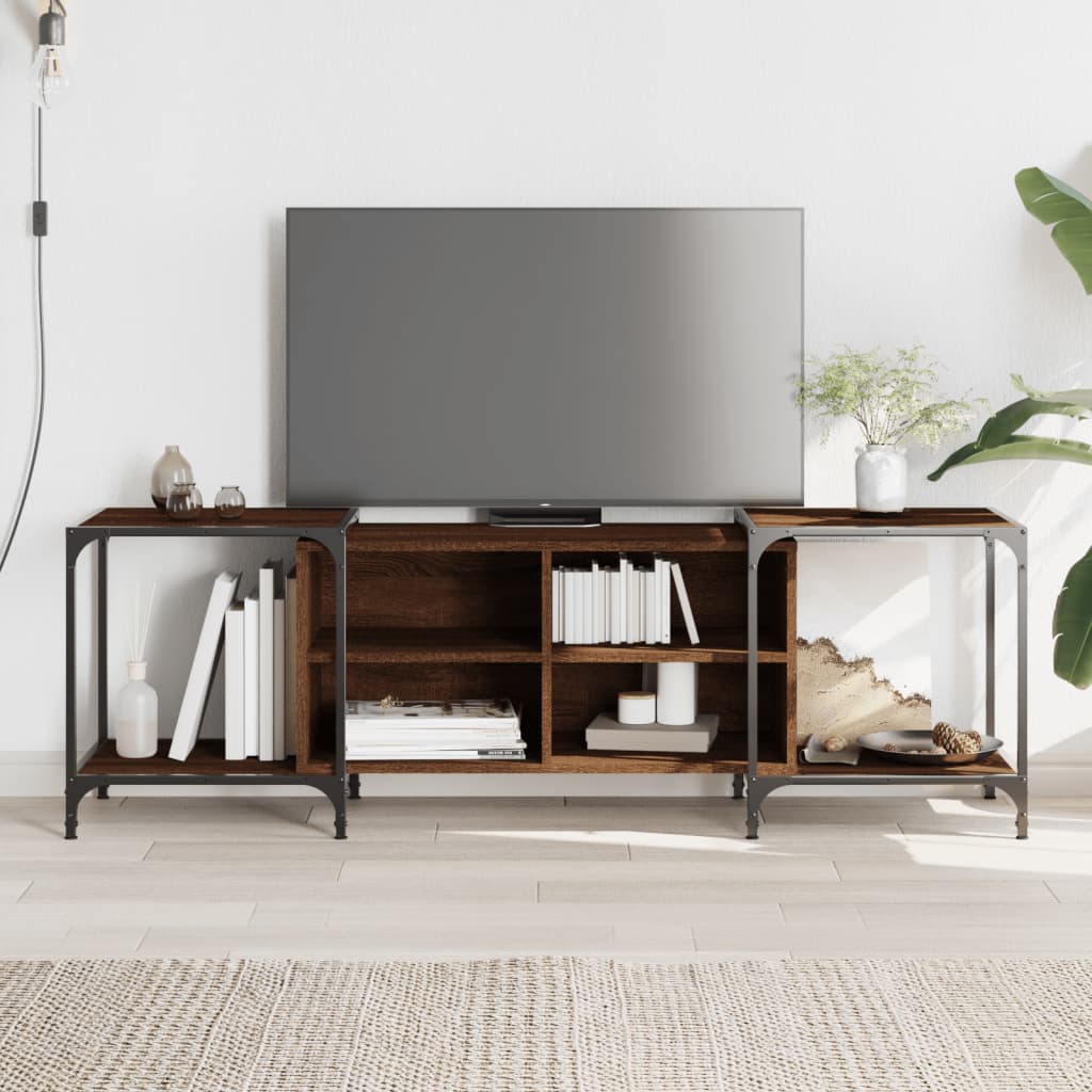 Meuble TV 153x37x50 cm en bois travaillé