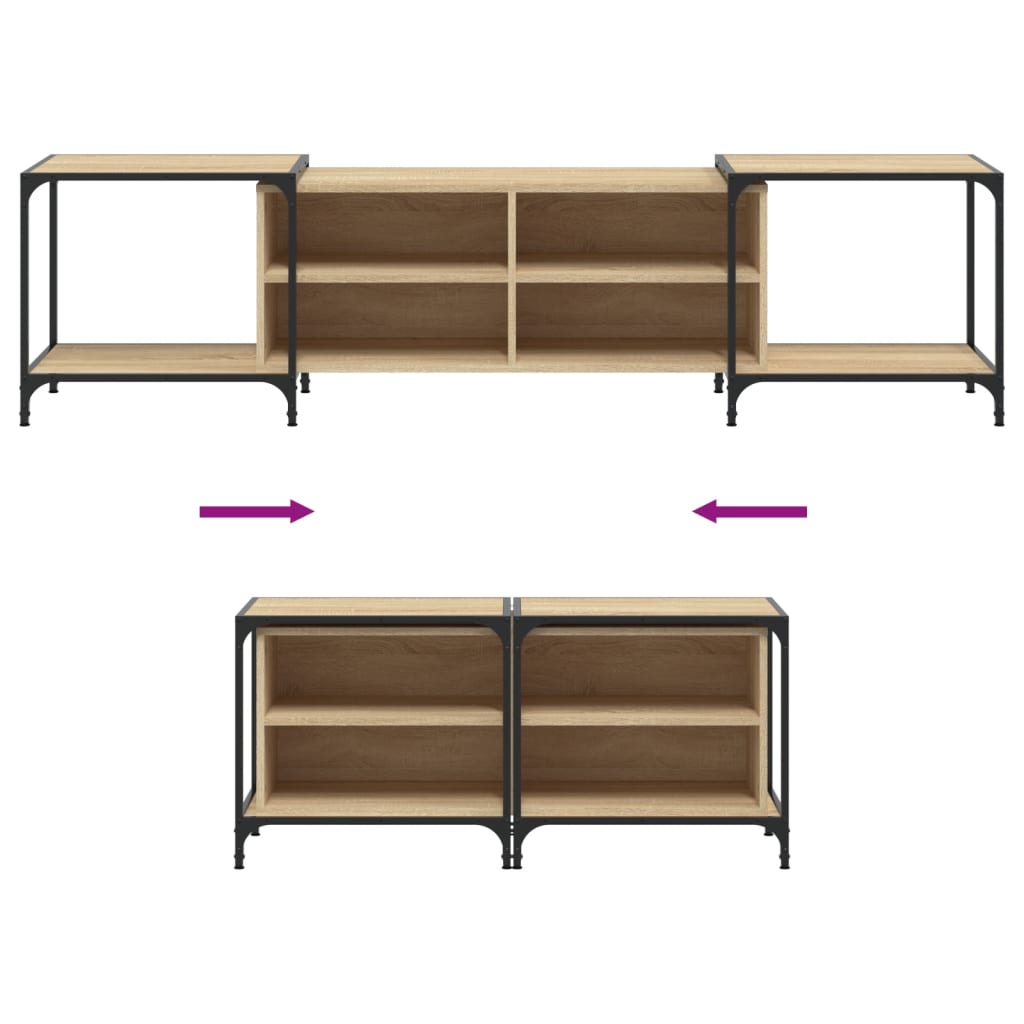 Meuble TV 153x37x50 cm en bois travaillé