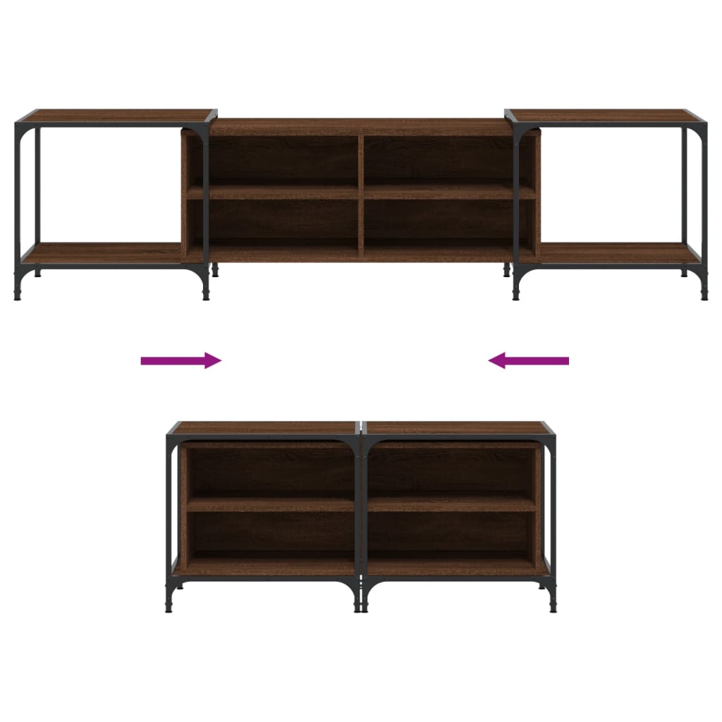 Meuble TV 153x37x50 cm en bois travaillé