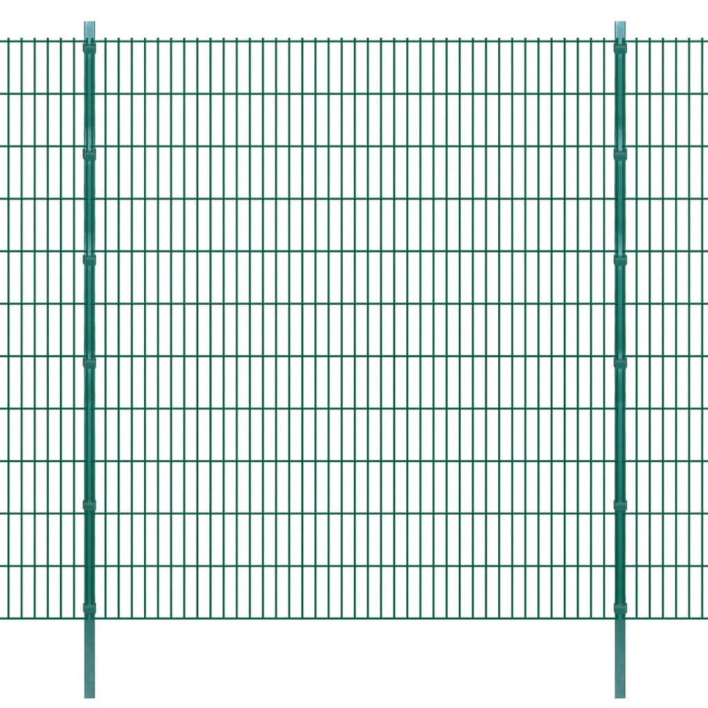 Schuttingpalen 10 st 130 cm gegalvaniseerd staal groen