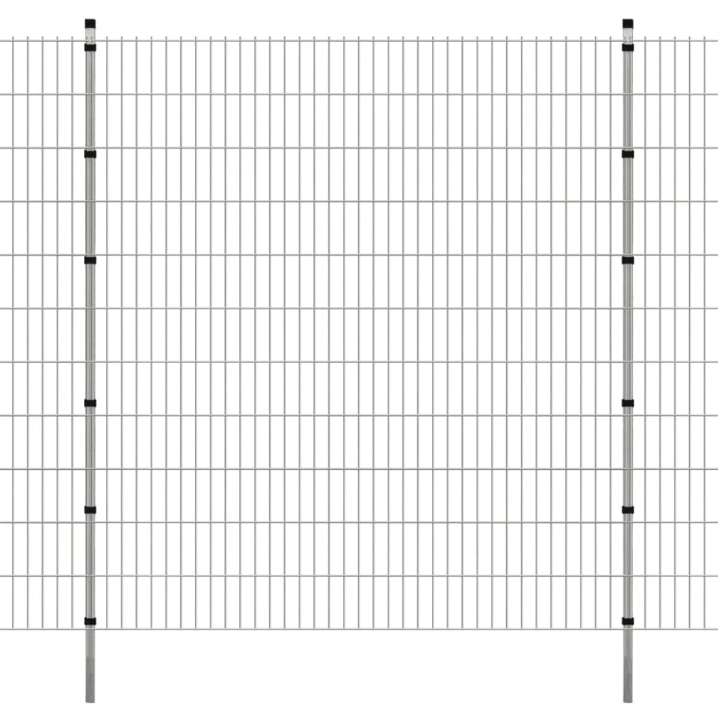 Schuttingpalen 30 st 220 cm staal zilverkleurig