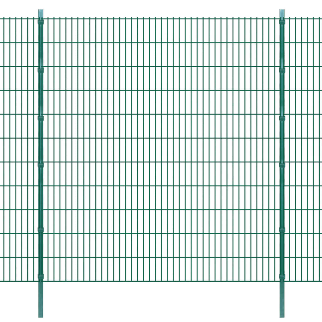 Schuttingpalen 10 st 130 cm gegalvaniseerd staal groen