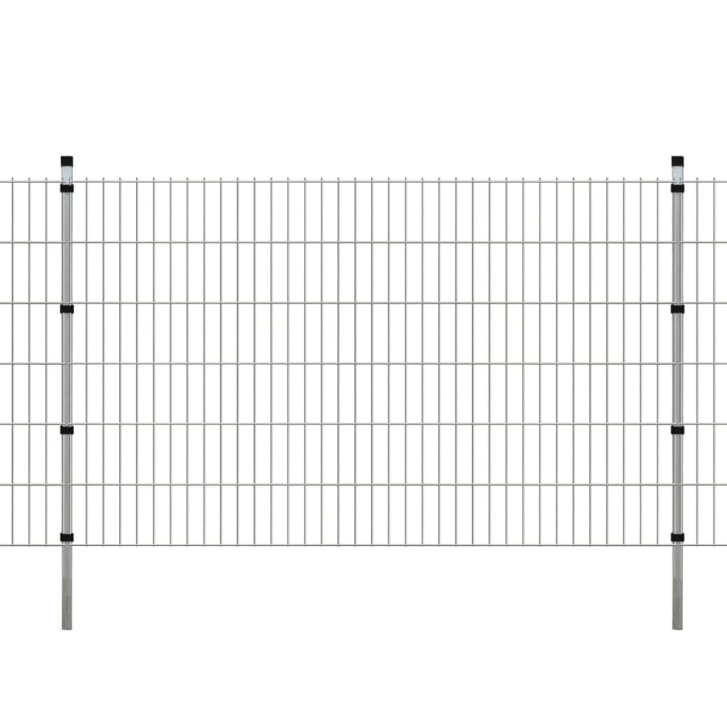 Schuttingpalen 30 st 220 cm staal zilverkleurig