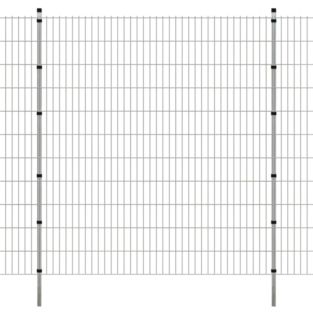 Schuttingpalen 30 st 220 cm staal zilverkleurig