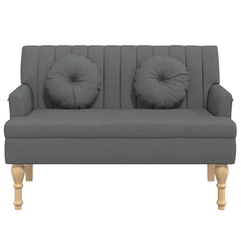 Banc avec coussins 113x64,5x75,5 cm en tissu