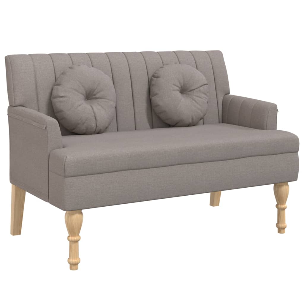 Banc avec coussins 113x64,5x75,5 cm en tissu