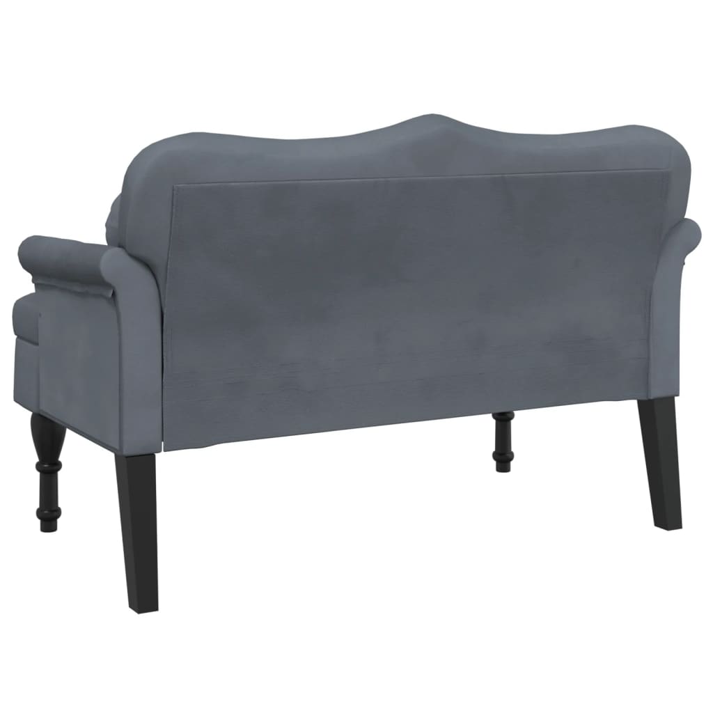 Banc avec coussins 120,5x65x75 cm velours