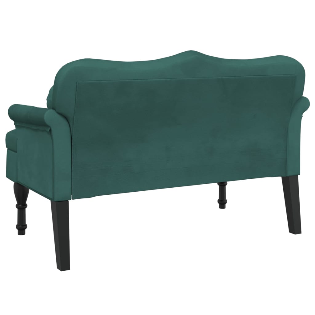 Banc avec coussins 120,5x65x75 cm velours