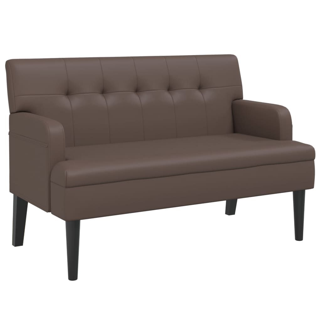 Banc avec dossier 112x65,5x75 cm cuir artificiel marron