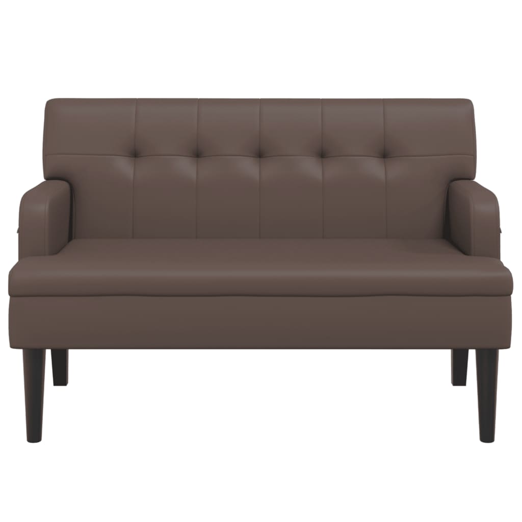 Banc avec dossier 112x65,5x75 cm cuir artificiel marron