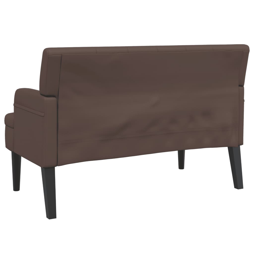 Banc avec dossier 112x65,5x75 cm cuir artificiel marron