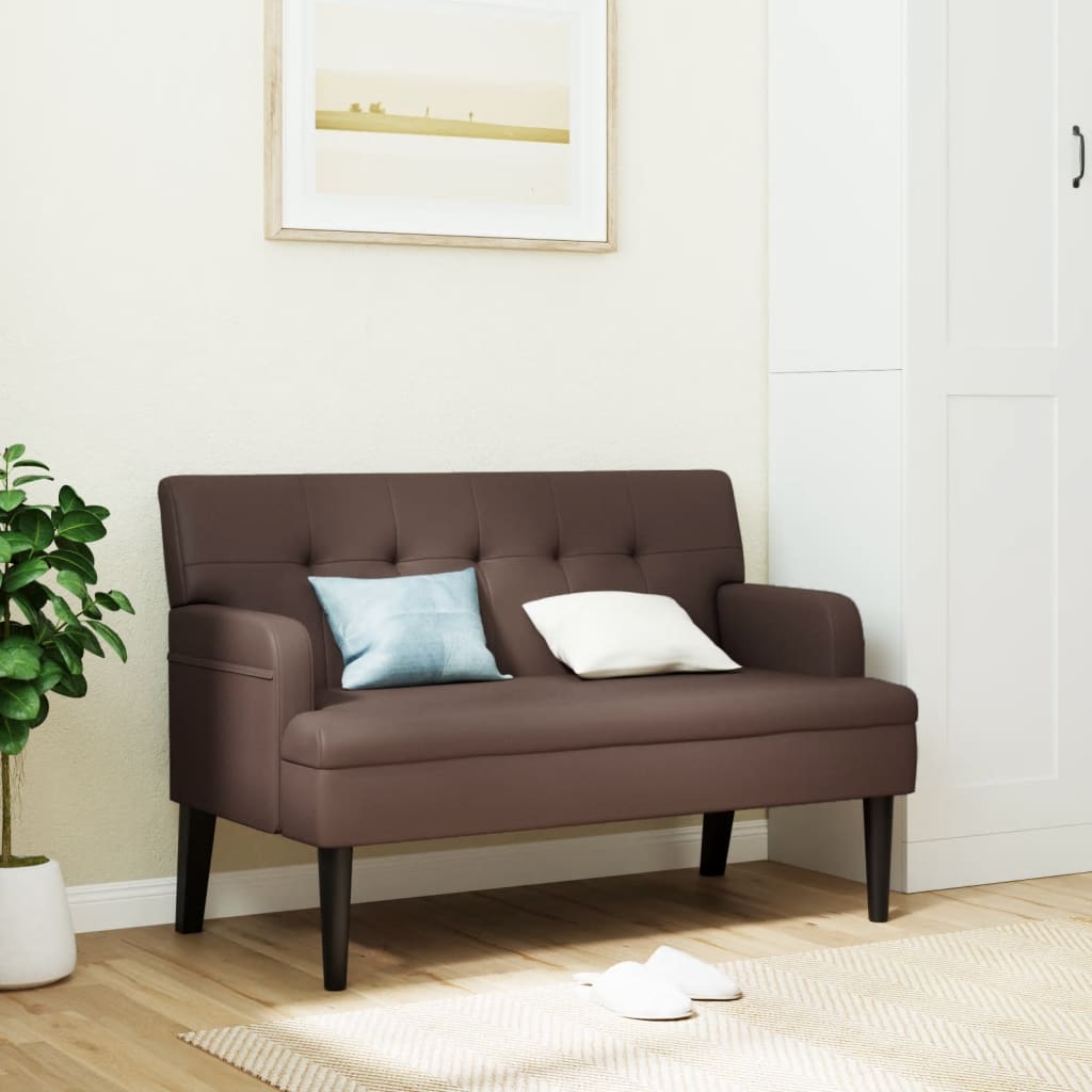 Banc avec dossier 112x65,5x75 cm cuir artificiel marron