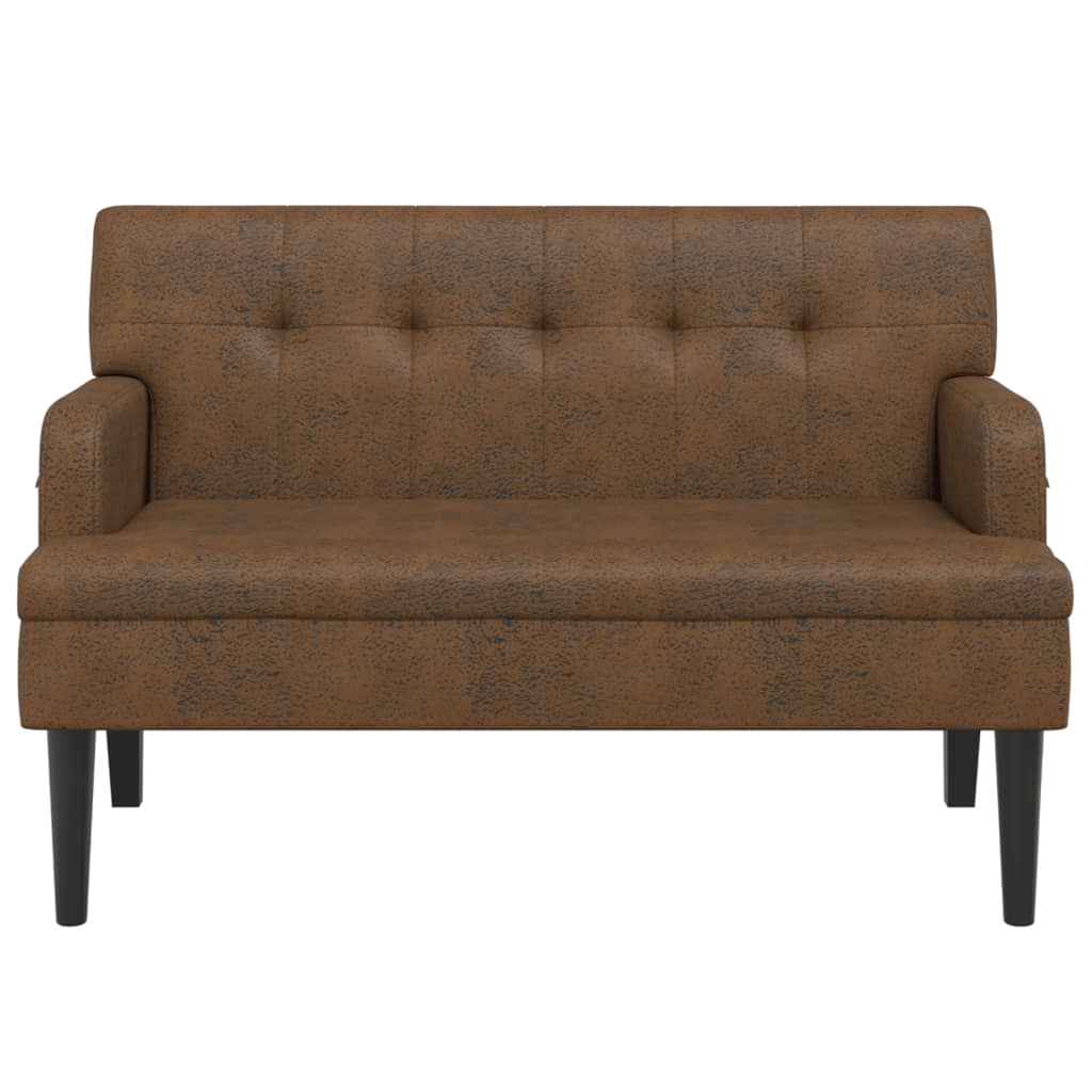 Banc avec dossier 112x65,5x75 cm cuir artificiel marron