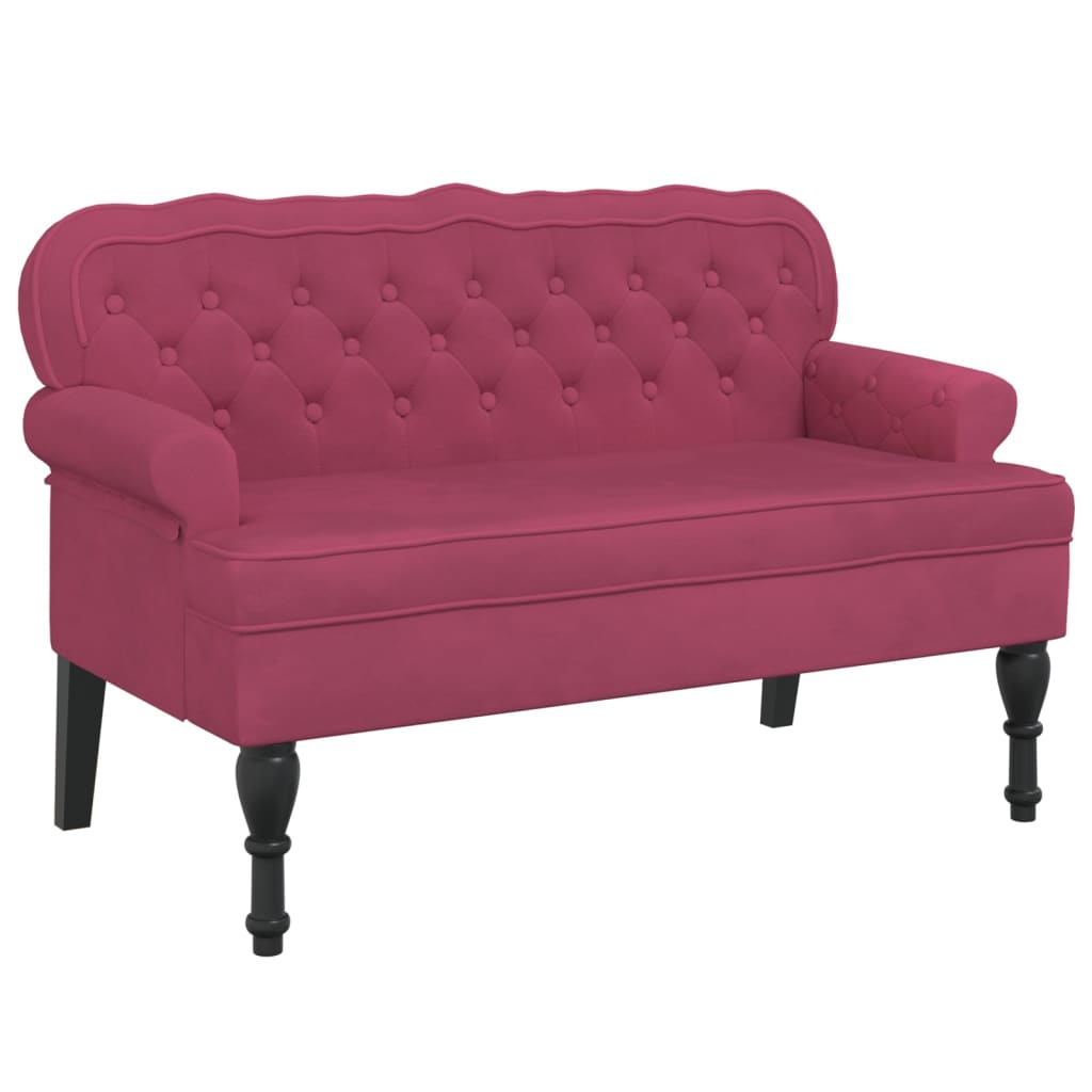 Banc avec dossier 119,5x64,5x75 cm velours