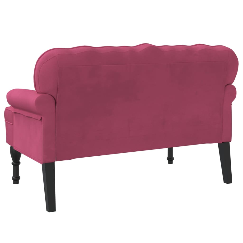 Banc avec dossier 119,5x64,5x75 cm velours