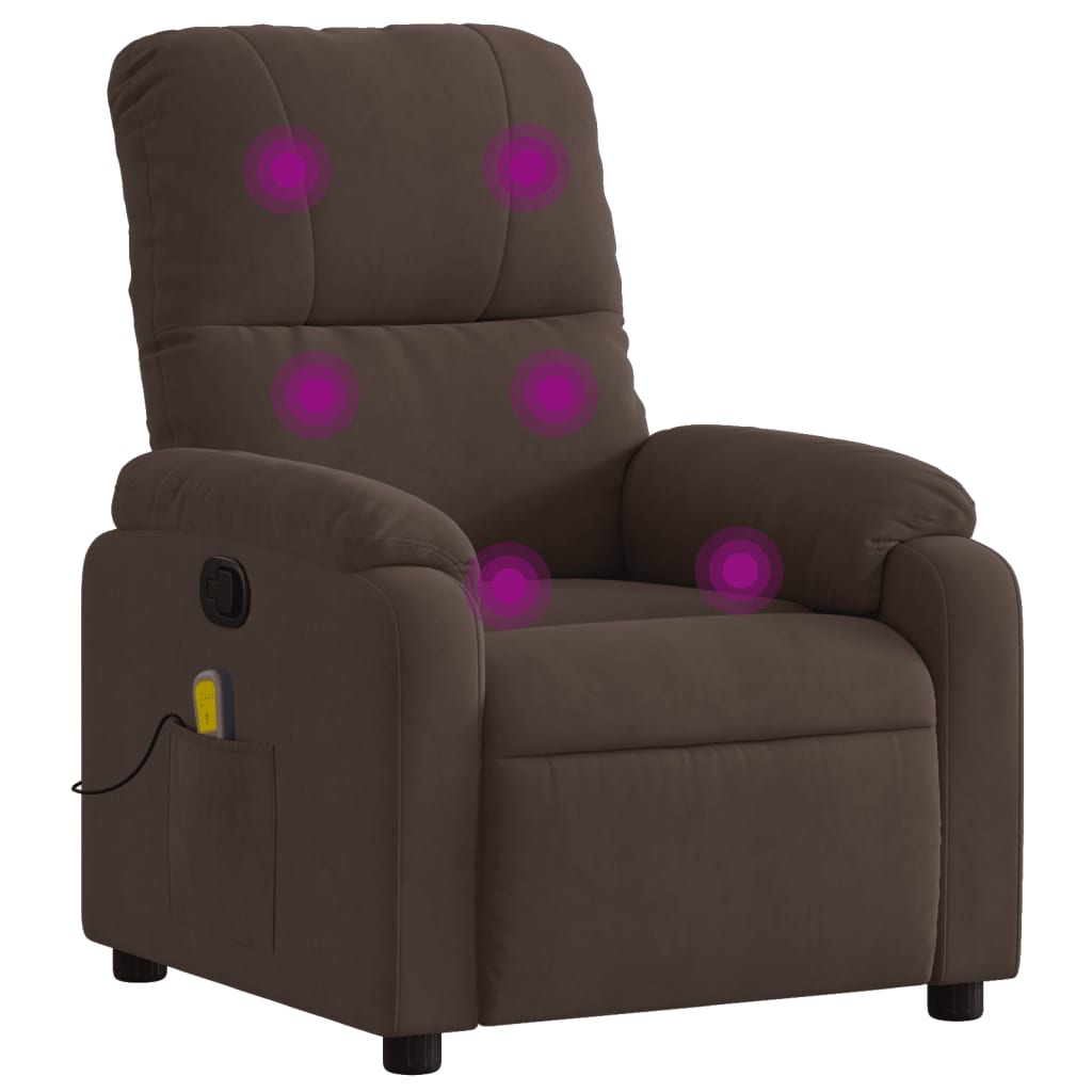 Fauteuil de massage en tissu microfibre à réglage électrique