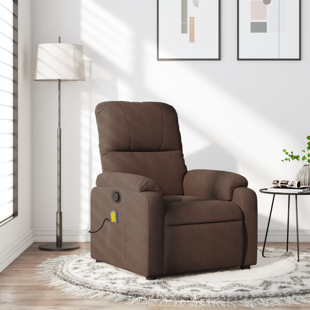 Fauteuil de massage en tissu microfibre à réglage électrique