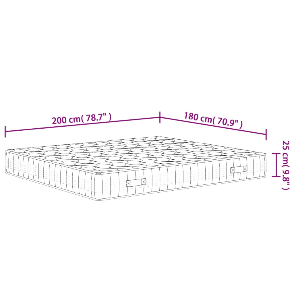 Matelas à ressorts ensachés mi-dur 160x200 cm Super King Size