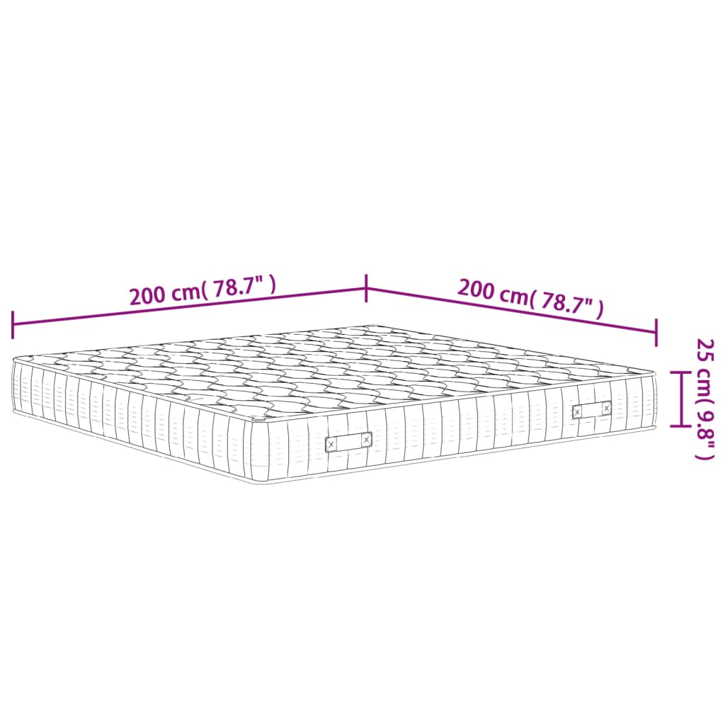 Matelas à ressorts ensachés mi-dur 160x200 cm Super King Size