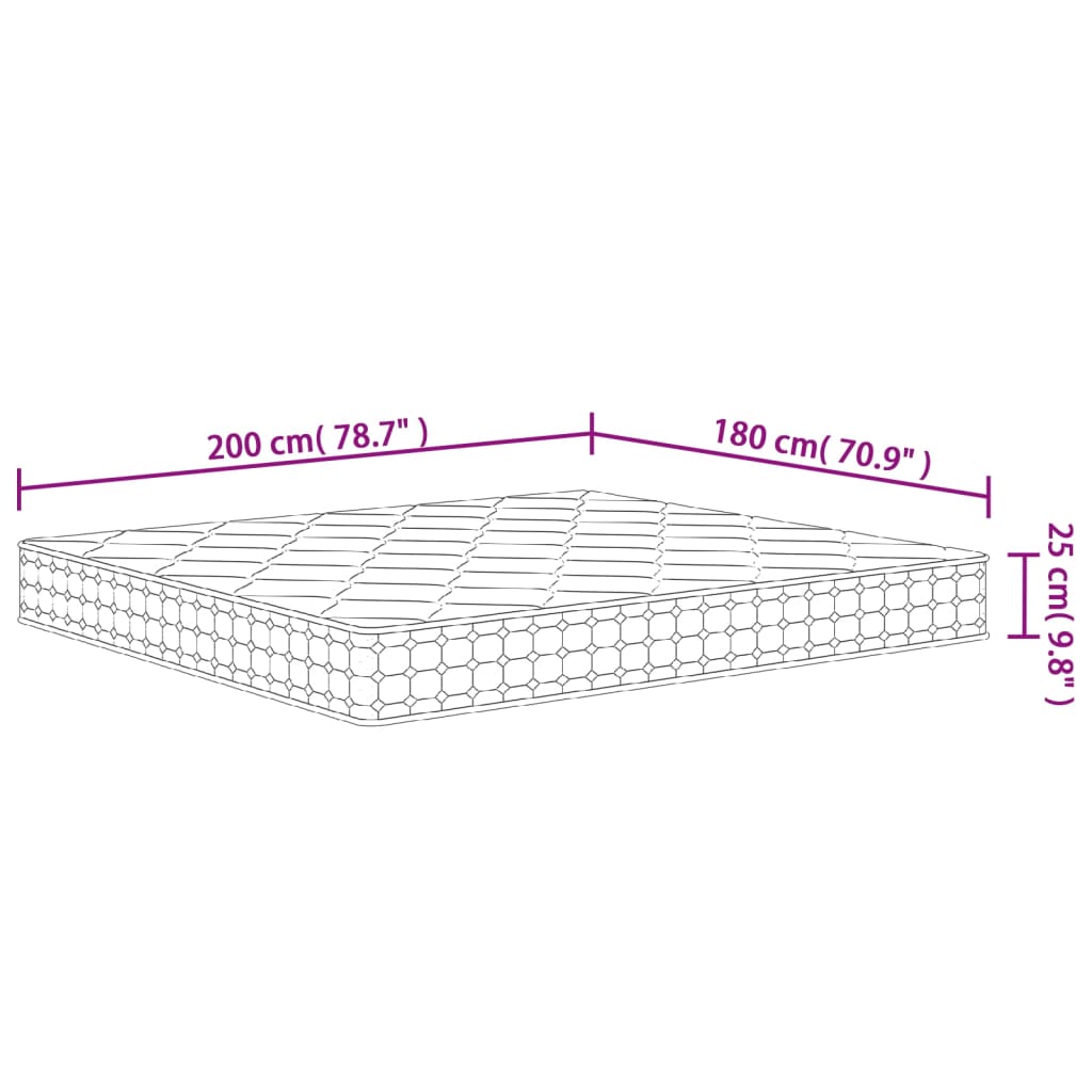 Matelas à ressorts ensachés mi-dur 160x200 cm Super King Size