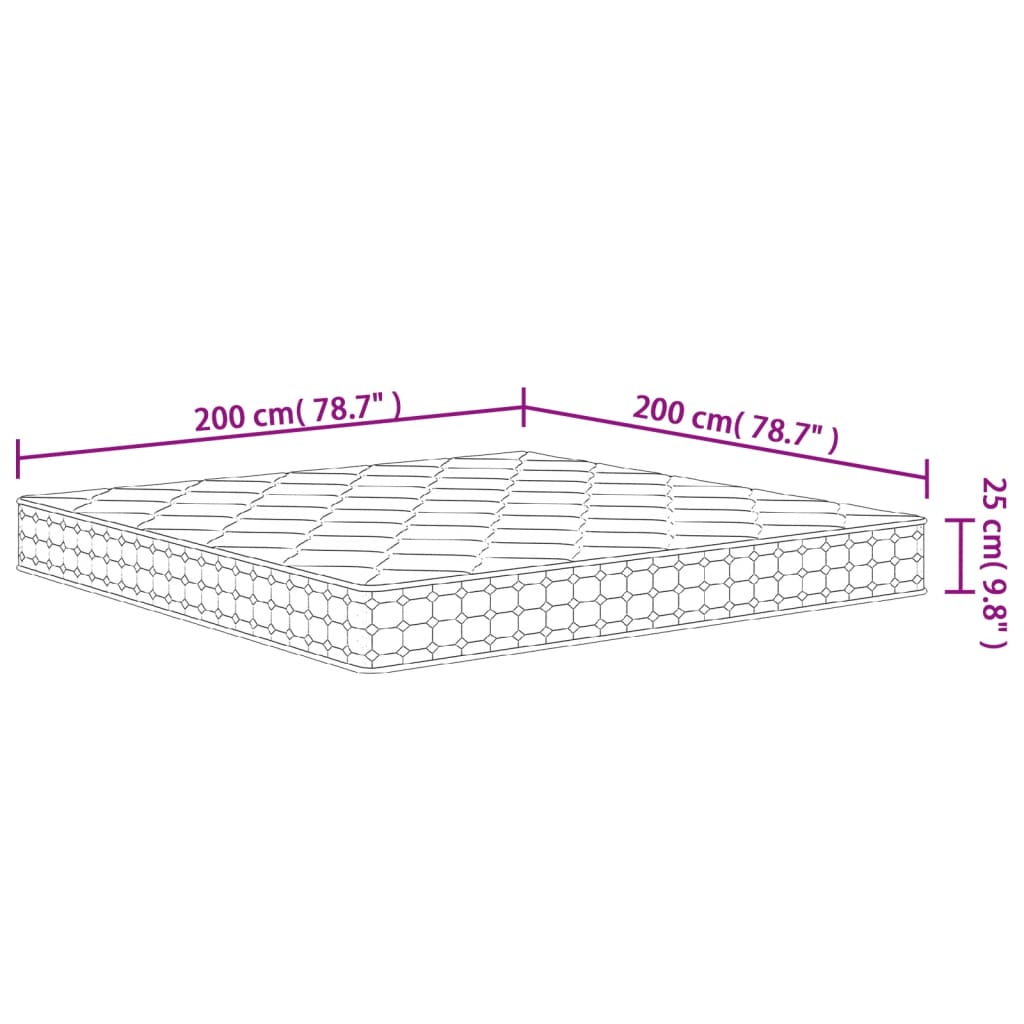 Matelas à ressorts ensachés mi-dur 160x200 cm Super King Size