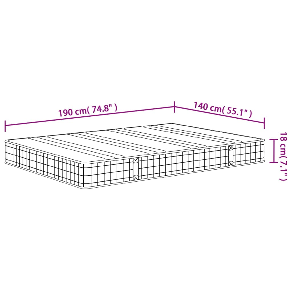 Matelas à ressorts mi-dur 70x200 cm