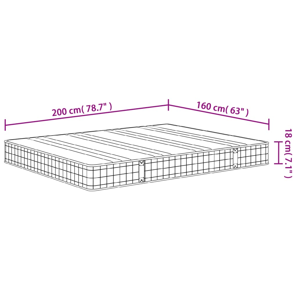 Matelas à ressorts mi-dur 70x200 cm