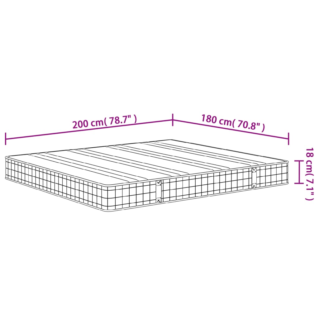 Matelas à ressorts mi-dur 70x200 cm