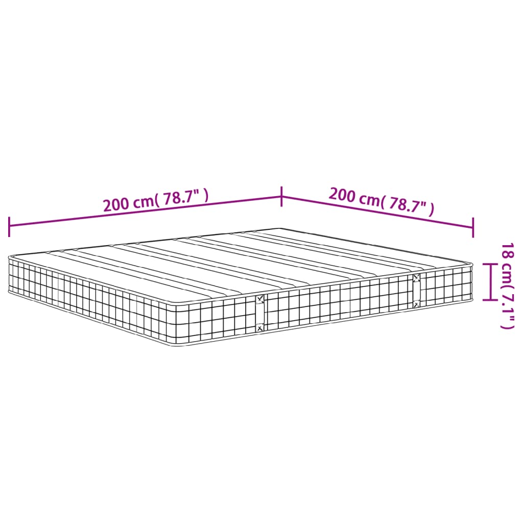 Matelas à ressorts mi-dur 70x200 cm