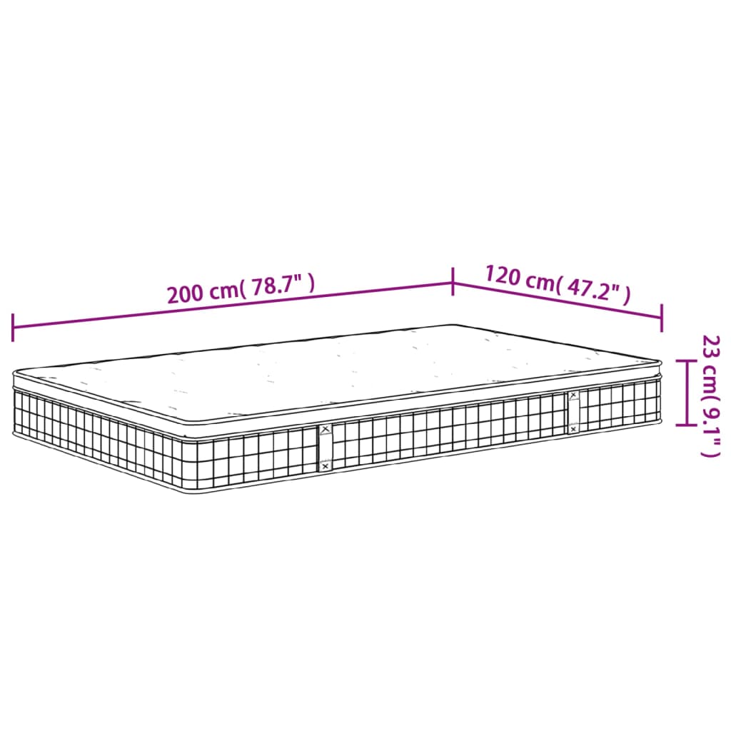 Matelas à ressorts mi-dur 90x200 cm