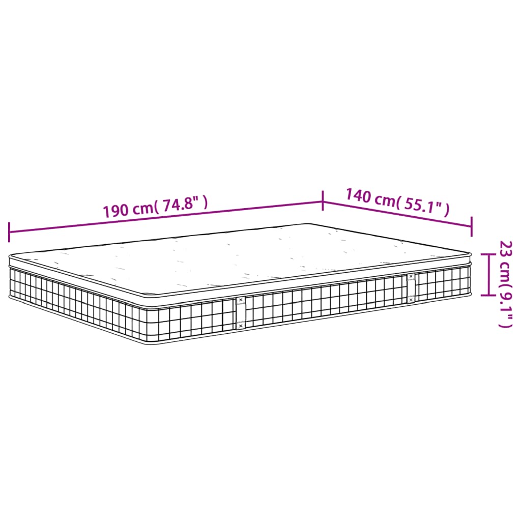 Matelas à ressorts mi-dur 90x200 cm