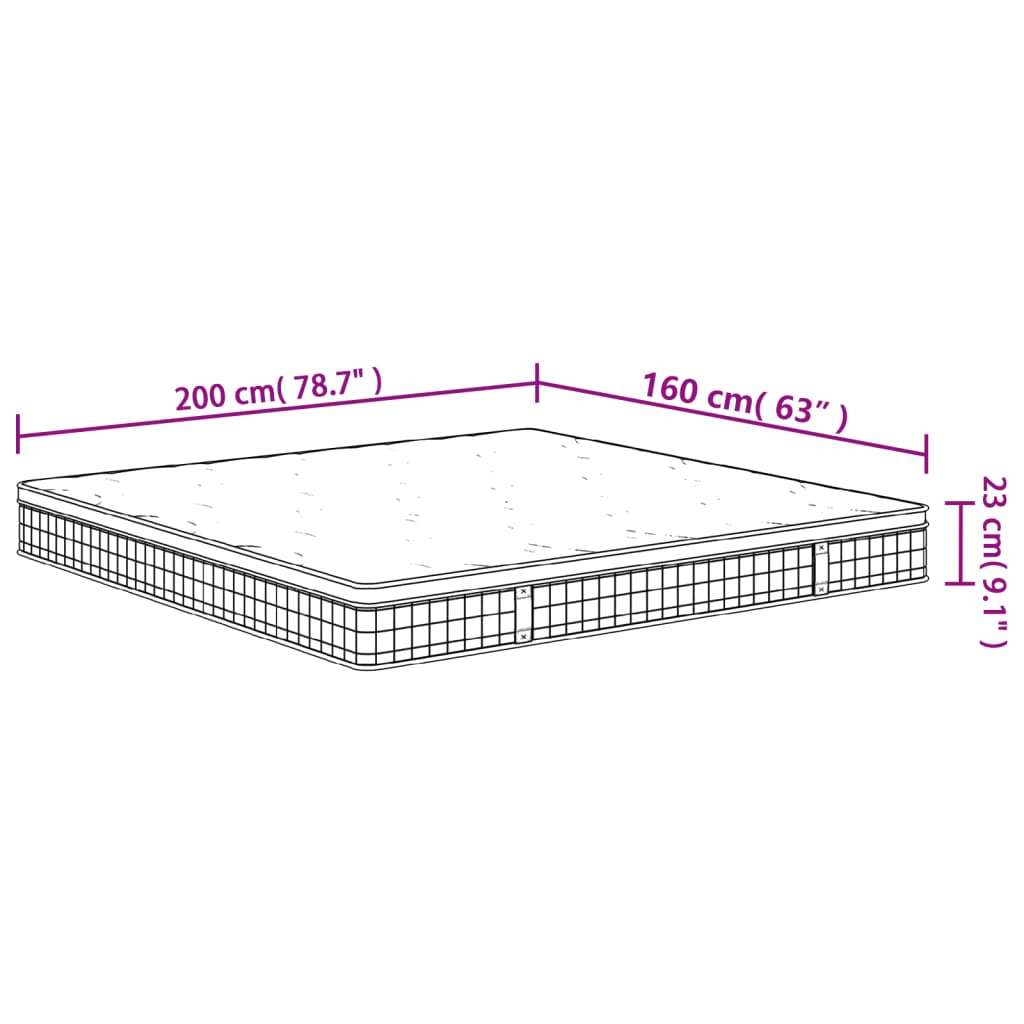 Matelas à ressorts mi-dur 90x200 cm