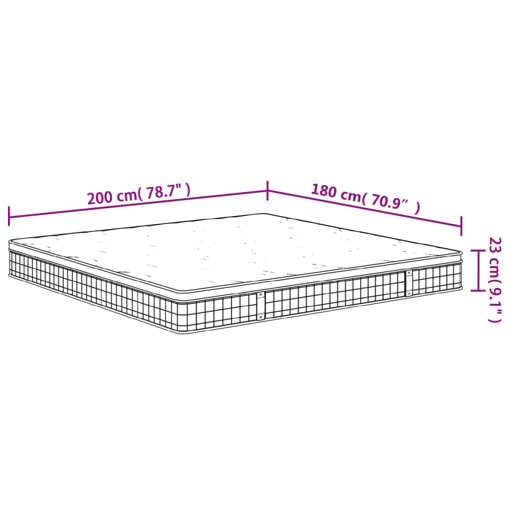 Binnenveringmatras middelhard 90x200 cm