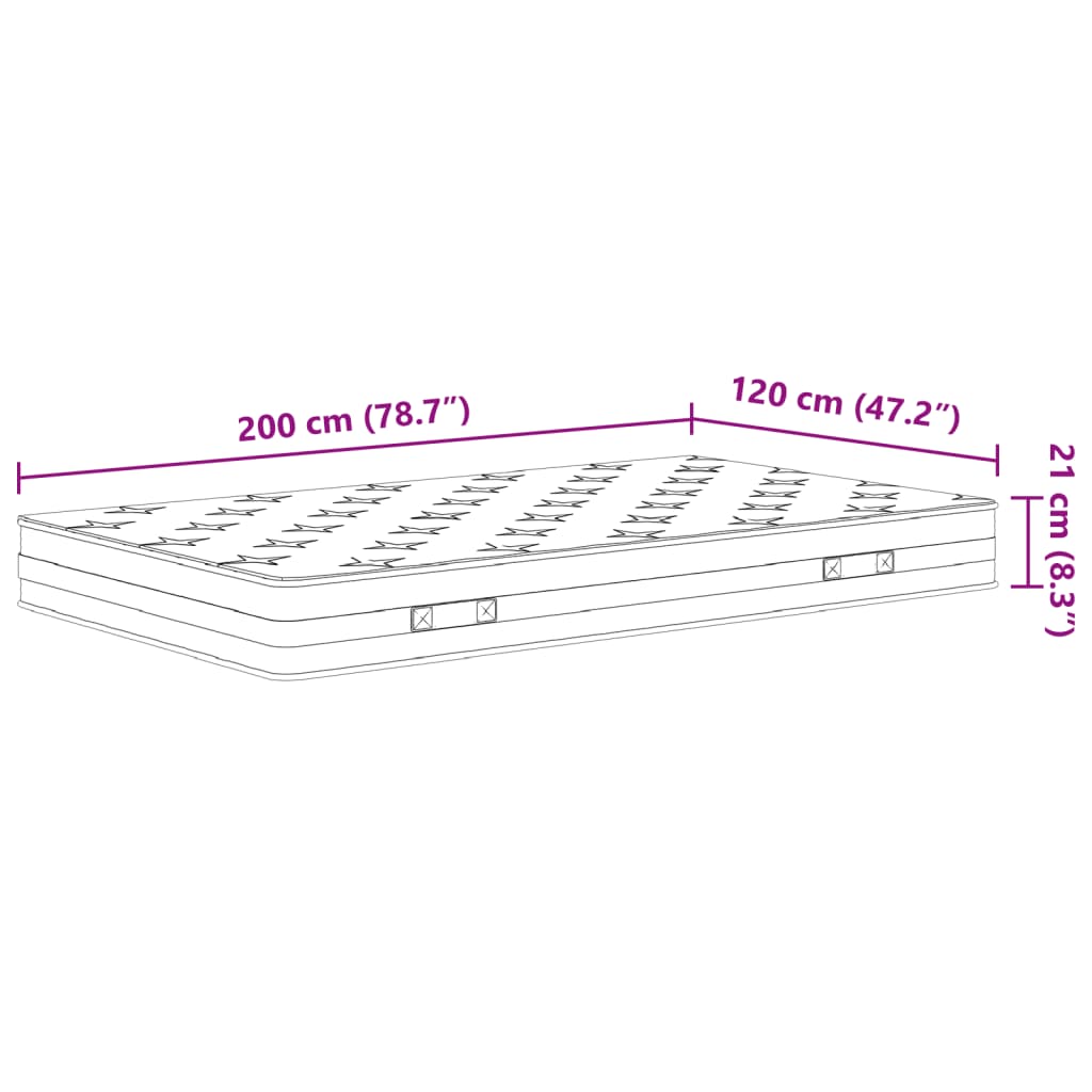 Matelas à ressorts mi-ferme 200x200 cm King Size