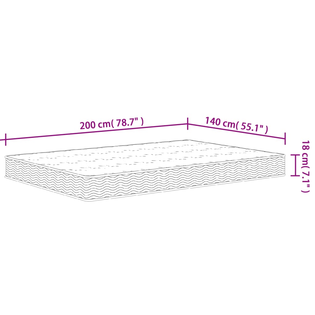 Matelas à ressorts mi-dur 80x200 cm