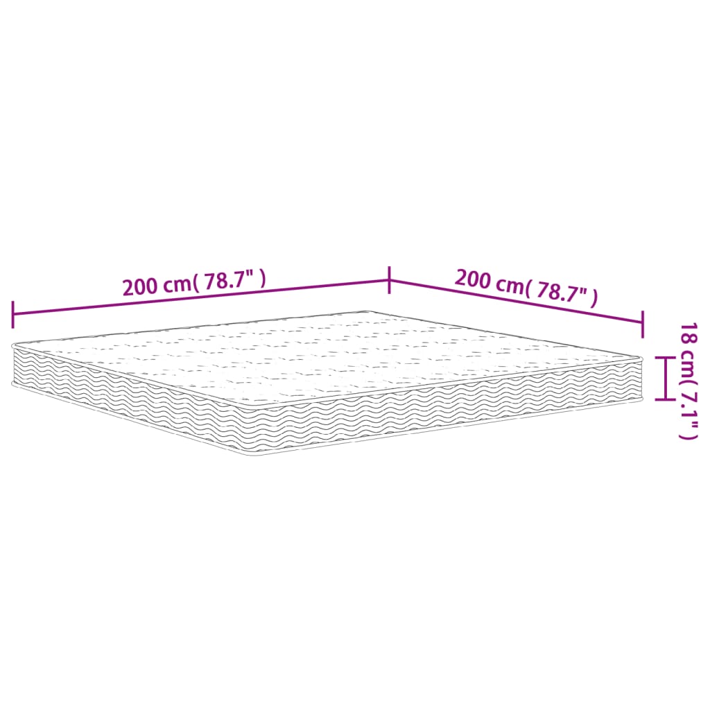 Matelas à ressorts mi-dur 80x200 cm