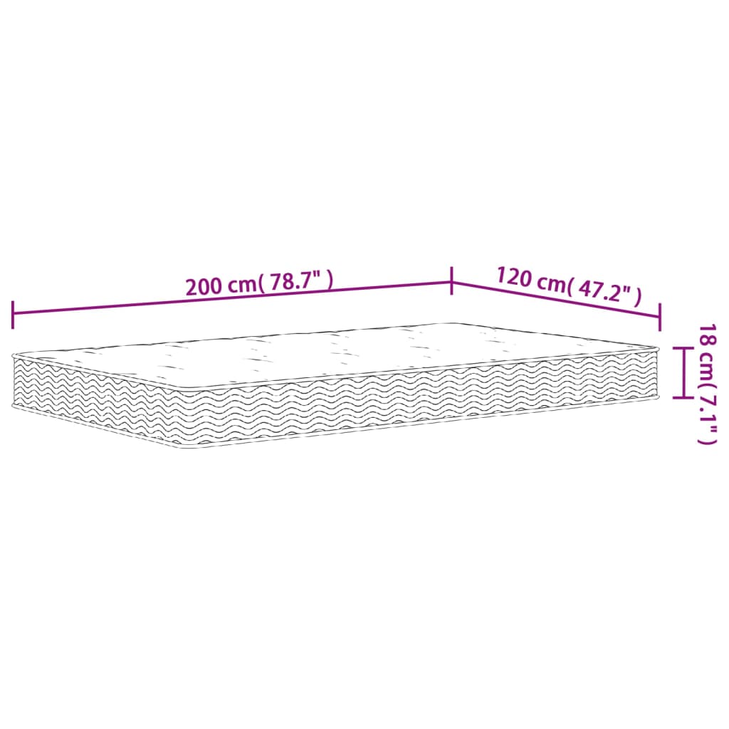 Matelas à ressorts mi-dur 70x200 cm