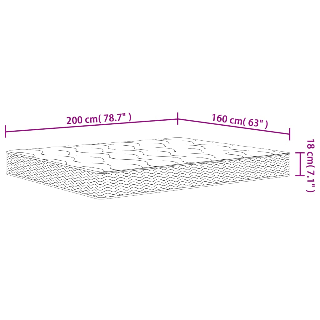 Matelas à ressorts mi-dur 70x200 cm