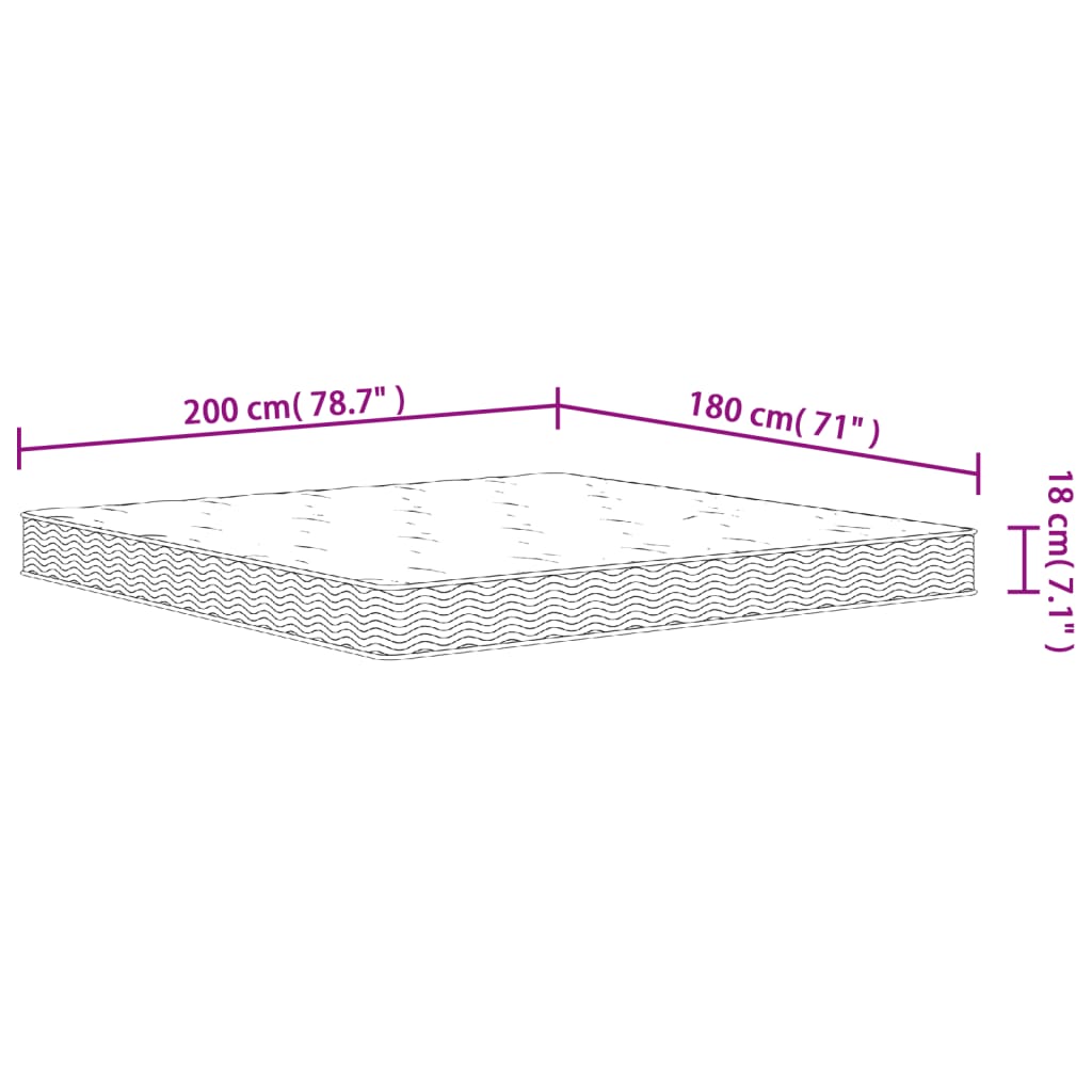 Matelas à ressorts mi-dur 70x200 cm