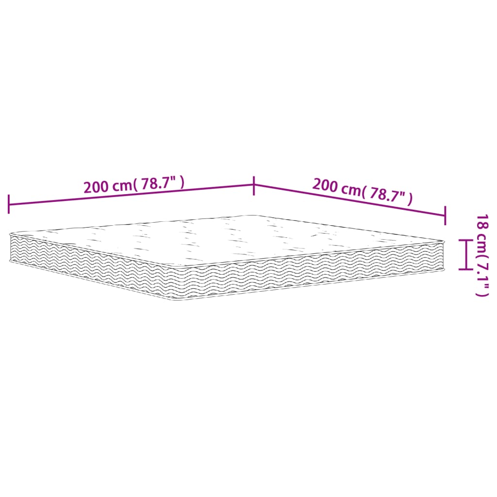 Matelas à ressorts mi-dur 70x200 cm