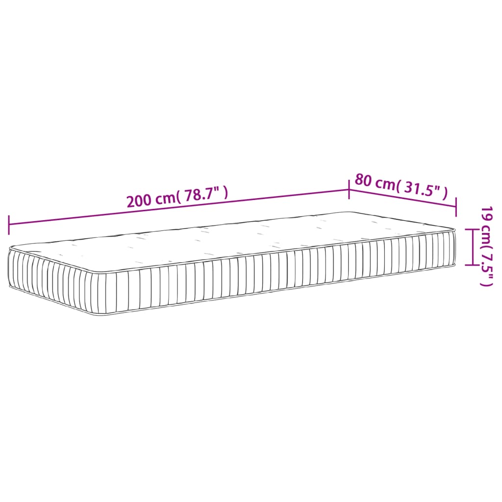 Pocketveringmatras middelhard 140x200 cm