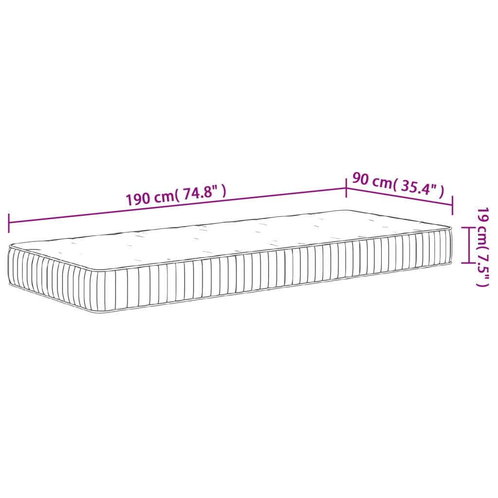 Pocketveringmatras middelhard 140x200 cm