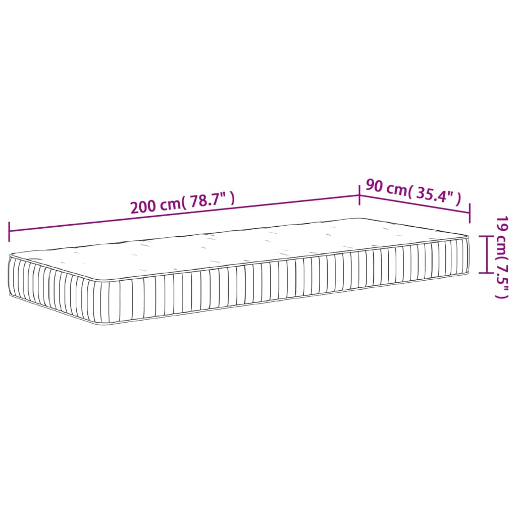 Pocketveringmatras middelhard 140x200 cm